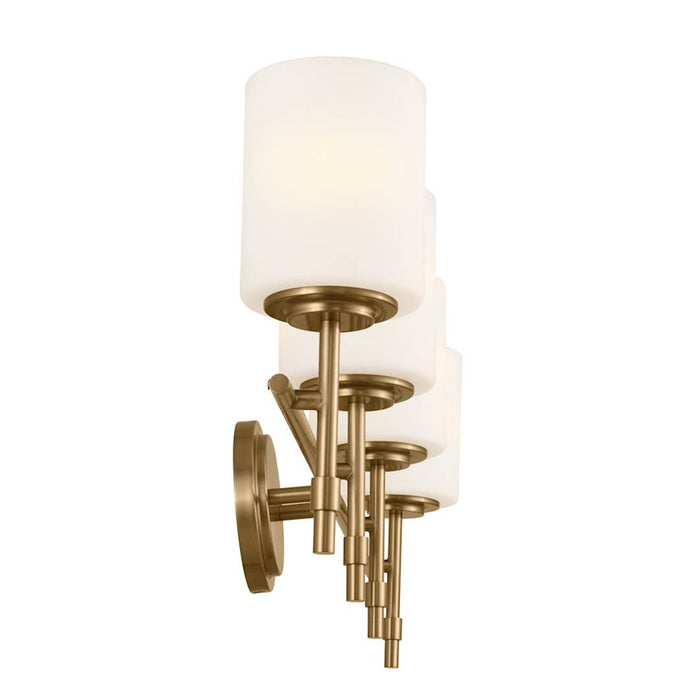 Kichler Ali 23in 3-Light Bath Vanity Light | Traditional Brushed Natural Brass with Opal Glass | Powder Room & Primary Bathroom Light | Model 55142BNB