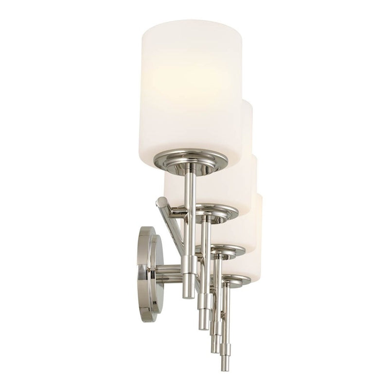 Kichler Ali 32in 4-Light Bath Vanity | Updated Traditional Polished Nickel and Etched Cased Opal Glass | Bathroom Vanity Light | Model 55143PN