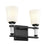 Kichler Rosalind 14.25in 2-Light Bath Vanity | Traditional Black Steel | Satin Etched Opal Glass | Bathroom Vanity Light | Damp Rated | Model 55146BK