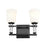 Kichler Rosalind 14.25in 2-Light Bath Vanity | Traditional Black Steel | Satin Etched Opal Glass | Bathroom Vanity Light | Damp Rated | Model 55146BK
