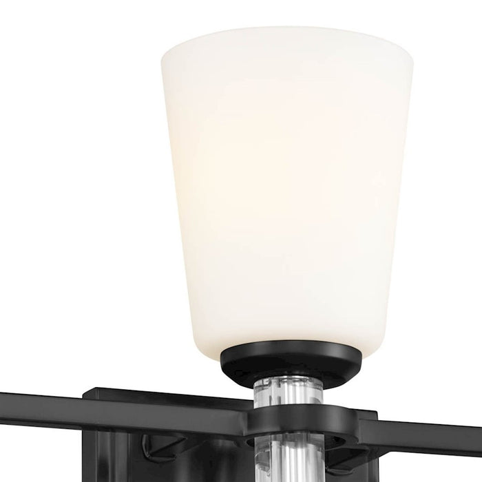 Kichler Rosalind 24in 3-Light Vanity Light | Traditional Black Steel with Satin Etched Opal | Bathroom & Powder Room Light | Model 55147BK