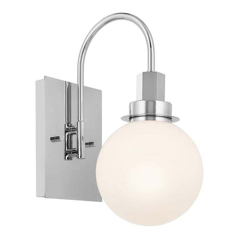 Kichler Hex 12in 1-Light Wall Sconce | Champagne Bronze and Opal Glass | Living Room & Bedroom | 5.75 x 11.5 x 9 in | Model 55149CPZ