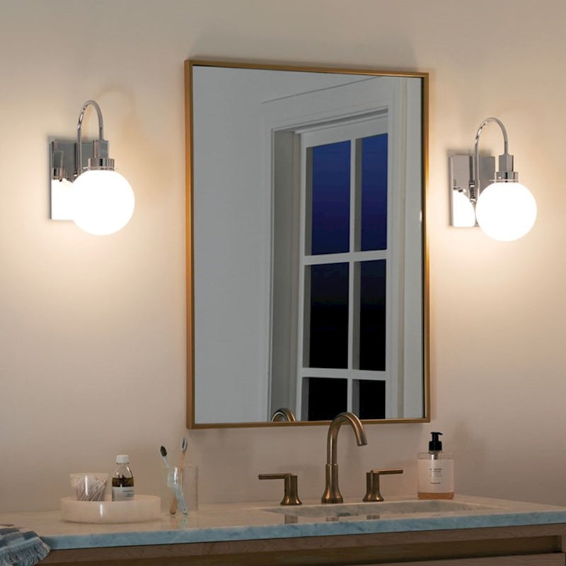 Kichler Hex 12in 1-Light Wall Sconce | Champagne Bronze and Opal Glass | Living Room & Bedroom | 5.75 x 11.5 x 9 in | Model 55149CPZ
