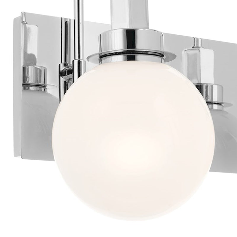 Kichler Hex 14in 2-Light Vanity Light | Soft Modern Champagne Bronze and Opal Glass | Bathroom Vanity | 14 x 10 x 7 in | Model 55150CPZ