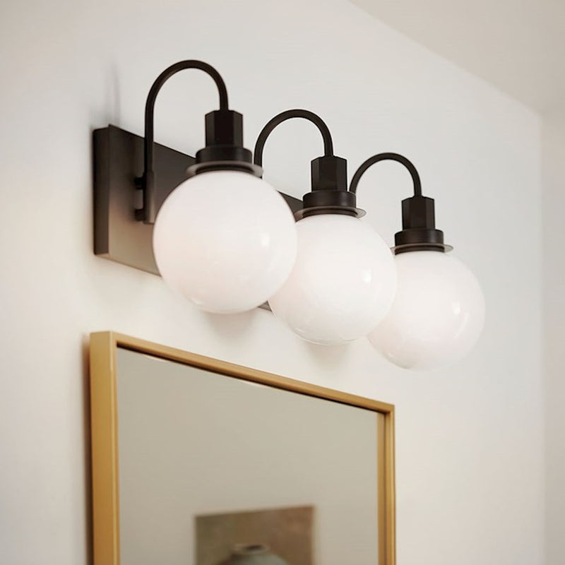 Kichler Hex 23in 3-Light Vanity | Soft Modern Champagne Bronze and Opal Glass | Bathroom Vanity | 22.75 x 10.25 in | Model 55151CPZ