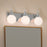 Kichler Hex 23in Wide 3-Light Vanity | Soft Modern Black Steel & Opal Glass | Bathroom Vanity & Damp-Rated Light | Dimmable, 3 E12 | Model 55151BK
