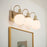 Kichler Hex 23in Wide 3-Light Vanity | Soft Modern Black Steel & Opal Glass | Bathroom Vanity & Damp-Rated Light | Dimmable, 3 E12 | Model 55151BK