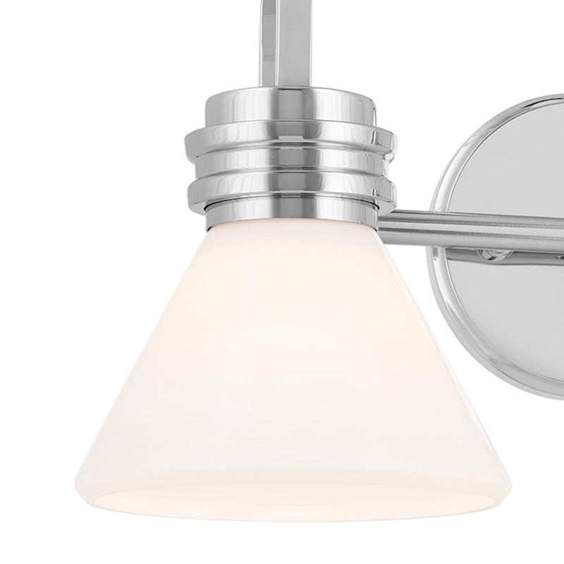Kichler Farum 19.25in 2-Light Vanity Light | Soft Modern Champagne Bronze & Opal Glass | Bathroom Vanity Light | 60W, Dimmable, Damp | Model 55154CPZ