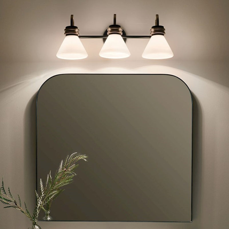 Kichler Farum 26in 3-Light Vanity | Soft Modern Champagne Bronze and Opal Glass | Bathroom Vanity Light | 26 x 10 in | Model 55155CPZ