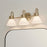 Kichler Farum 26in 3 Light Vanity Light | Black & Champagne Bronze Steel | Opal Glass | Bathroom Vanity Light | Dimmable, Damp Rated | Model 55155BK