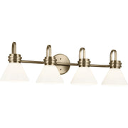 Kichler Farum 34in 4-Light Bathroom Vanity Light | Modern Black and Clear Glass | Bathroom Vanity | 34 x 9.5 in | Model 55156BKCLR