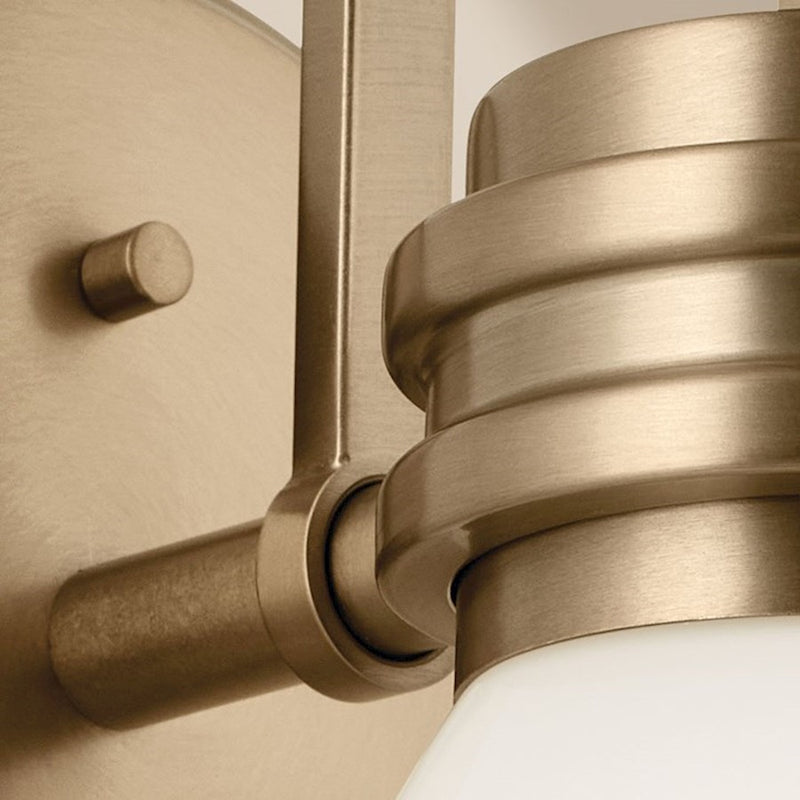 Kichler Farum 34in 4-Light Vanity Light | Soft Modern Champagne Bronze and Opal Glass | Bathroom Vanity & Powder Room | Model 55156CPZ