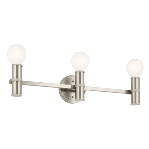 Kichler Torche 24in 3-Light Vanity | Soft Modern Brushed Nickel Steel | Bathroom & Powder Room Light | 60W E26, Dimmable | Model 55157NI