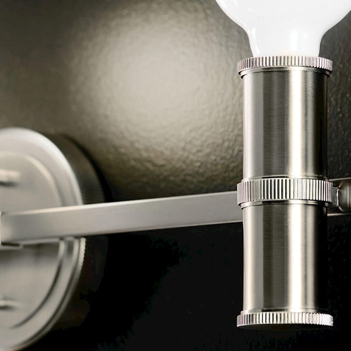 Kichler Torche 24in 3-Light Vanity | Soft Modern Brushed Nickel Steel | Bathroom & Powder Room Light | 60W E26, Dimmable | Model 55157NI
