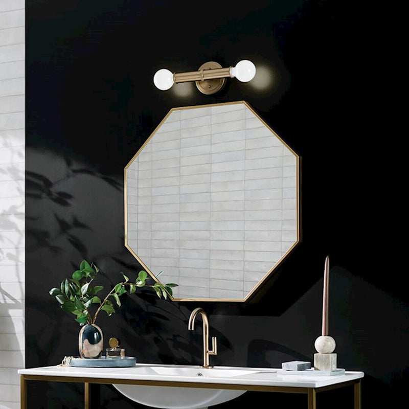 Kichler Torche 5in 2-Light Wall Sconce | Soft Modern Polished Nickel | Bathroom & Hallway Accent | 5 x 4 x 10 in | Model 55159PN