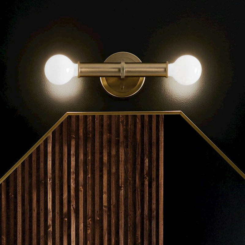 Kichler Torche 5in 2-Light Wall Sconce | Soft Modern Polished Nickel | Bathroom & Hallway Accent | 5 x 4 x 10 in | Model 55159PN