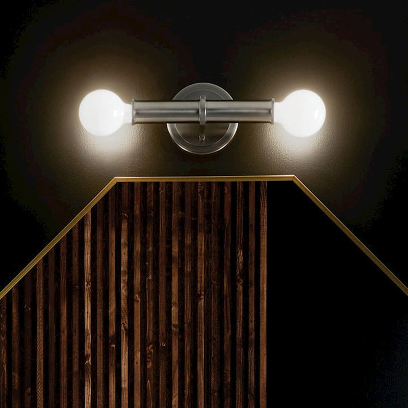 Kichler Torche 5in 2-Light Wall Sconce | Soft Modern Polished Nickel | Bathroom & Hallway Accent | 5 x 4 x 10 in | Model 55159PN