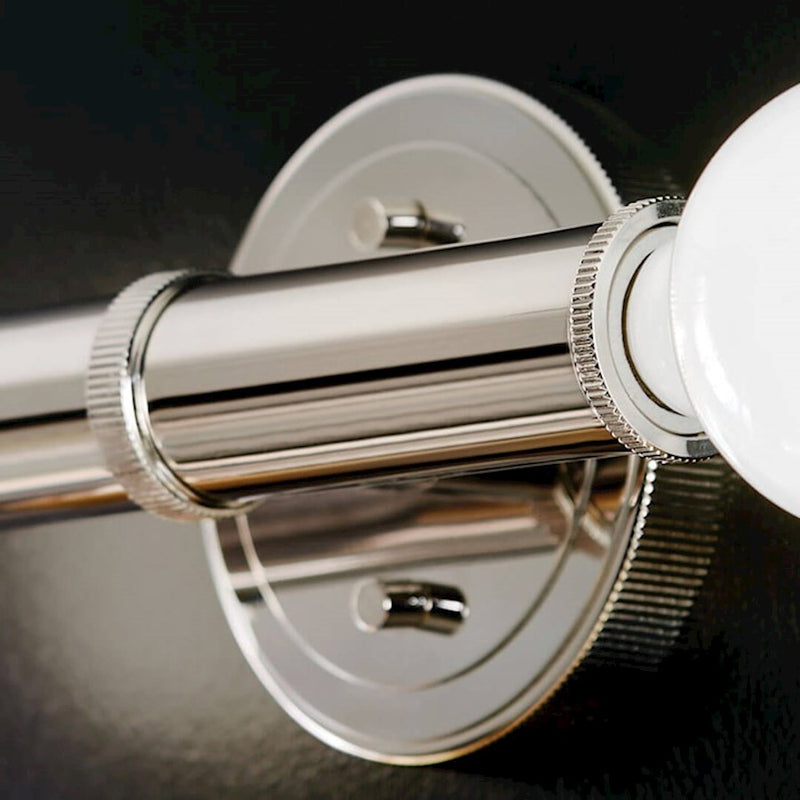 Kichler Torche 5in 2-Light Wall Sconce | Soft Modern Polished Nickel | Bathroom & Hallway Accent | 5 x 4 x 10 in | Model 55159PN