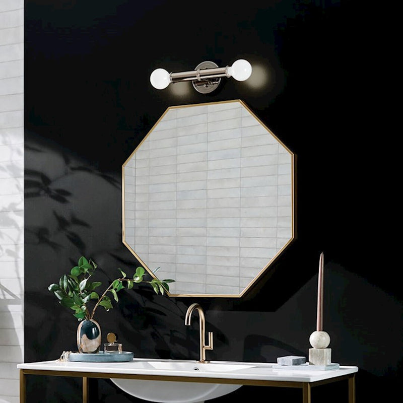 Kichler Torche 5in 2-Light Wall Sconce | Soft Modern Polished Nickel | Bathroom & Hallway Accent | 5 x 4 x 10 in | Model 55159PN