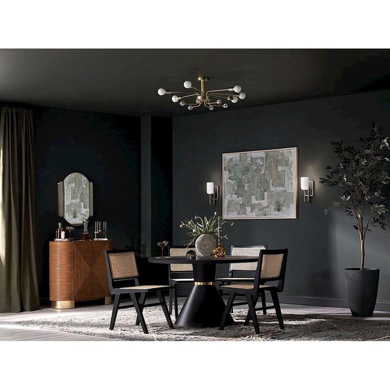 Kichler Solia 14in 1-Light Wall Sconce | Soft Modern Polished Nickel and Opal Glass | Bathroom & Hallway Accent | 5 x 13.5 in | Model 55161PN