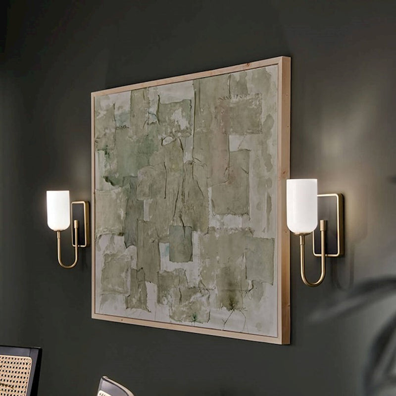 Kichler Solia 14in 1-Light Wall Sconce | Soft Modern Polished Nickel and Opal Glass | Bathroom & Hallway Accent | 5 x 13.5 in | Model 55161PN