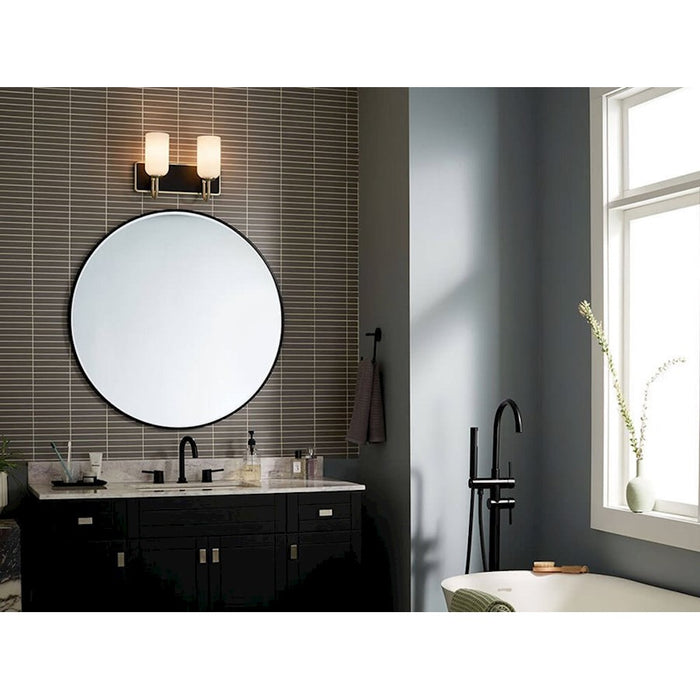 Kichler Solia 14in 2-Light Vanity Light | Champagne Bronze & Black | Opal Glass | Bathroom & Damp Lighting | 120W Max, Dimmable | Model 55162CPZ