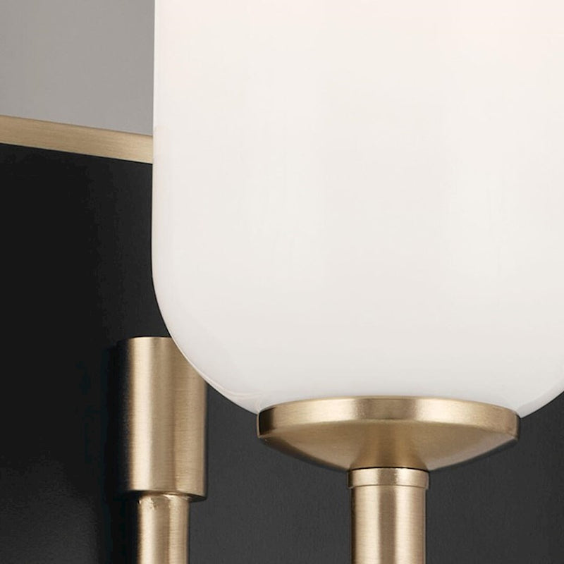 Kichler Solia 24in 3-Light Vanity Light | Champagne Bronze & Black with Opal Glass | Bathroom Vanity Light | Dimmable | Model 55163CPZ