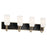 Kichler Solia 32in 4-Light Bathroom Vanity | Modern Champagne Bronze & Black Steel w/ Opal Glass | Damp-Rated Bath Vanity Light | Model 55164CPZ