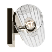 Kichler Jemsa 18in 2-Light Bath Bracket | Modern Polished Nickel Steel and Clear Fluted Glass | Bathroom & Powder Room Vanity Light | 18 x 4.75 in | Model 55166PN