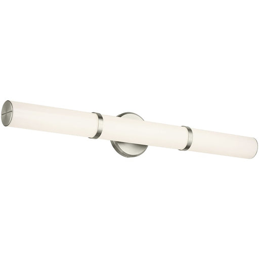 Kichler Rosh 1 Light Linear Bath Large, Brushed Nickel/White - 55189NILED