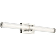 Kichler Laurene 31in 2-Light Linear Bath Vanity Light | Modern Black and Clear Fluted Glass | Bathroom Vanity & Powder Room | Model 55197BKLED