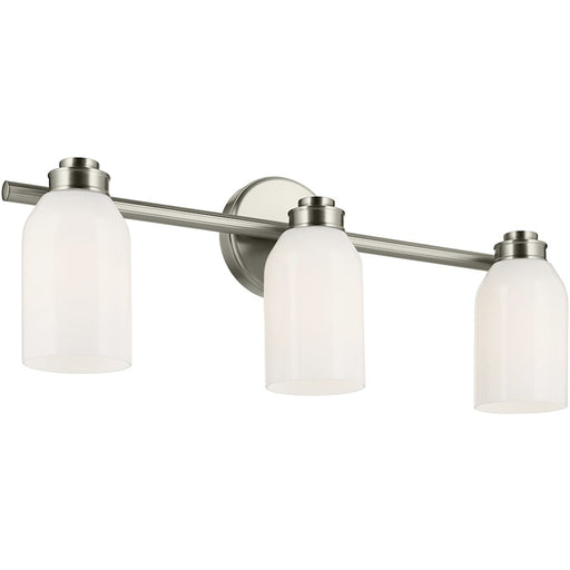 Kichler Shae 3 Light Wall Mt Bath 3 Arm, Black/Cased Opal - 55202BK