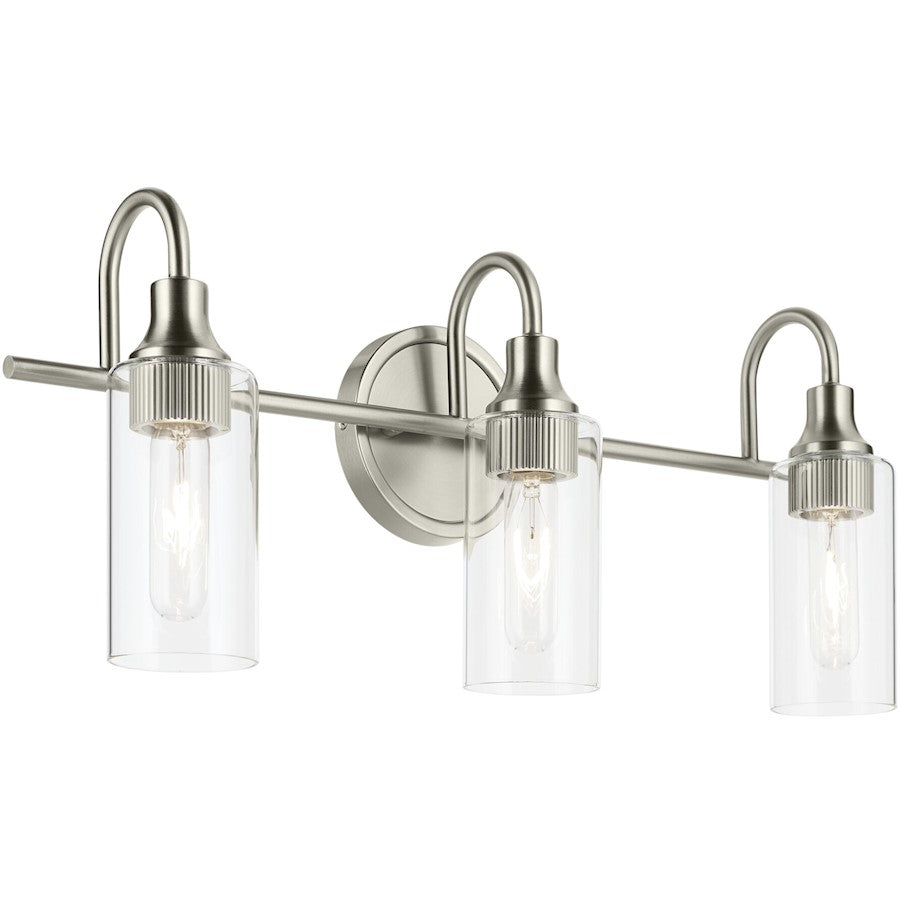Kichler Kavi 3 Light Wall Mt Bath 3 Arm, Chrome/Clear - 55211CH