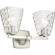 Kichler Marant 2-Light Vanity Light | Modern Brushed Nickel and Cased Opal Glass | Bathroom Vanity | 14.25 x 9.5 x 6.75 in | Model 55215NI