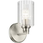 Kichler Gioe 1-Light Wall Sconce | Modern Black Steel and White Opal Glass | Hallway & Bathroom Accent | 5 x 9.5 in | Model 55224BK