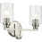 Kichler Gioe 2 Light Wall Mt Bath 2 Arm, Nickel/Clear Fluted - 55225NIFLU