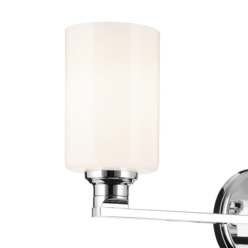 Kichler Gioe 24in 3-Light Vanity Light | Modern Chrome and White Opal Glass | Bathroom Vanity | 24.25 x 10.5 in | Model 55226CH