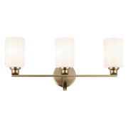 Kichler Gioe 24in 3-Light Vanity Light | Modern Champagne Bronze and White Opal Glass | Bathroom Vanity & Powder Room | Model 55226CPZ