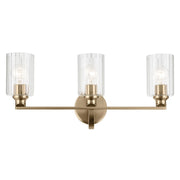 Kichler Gioe 24in 3-Light Vanity Light | Modern Champagne Bronze and White Opal Glass | Bathroom Vanity & Powder Room | Model 55226CPZ
