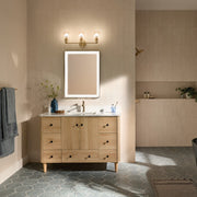 Kichler Gioe 24in 3-Light Vanity Light | Modern Champagne Bronze and Clear Fluted Glass | Bathroom Vanity | 24 x 10 in | Model 55226CPZFLU
