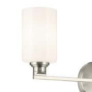 Kichler Gioe 24in 3-Light Vanity Light | Modern Brushed Nickel and White Glass | Bathroom Vanity | 24.25 x 10.5 in | Model 55226NI