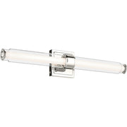 Kichler Laurene 18.5in 2-Light Linear Bath | Modern Black and Clear Glass | Bathroom Vanity & Hallway | 1460 Lumens, 3000K | Model 55238BKLED