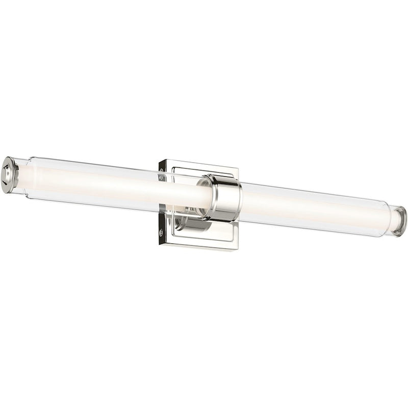 Kichler Laurene 18in 2-Light Linear Bath | Modern Brushed Nickel and Clear Glass | Bathroom Vanity | 18 x 5 in | Model 55238NILED