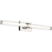 Kichler Laurene 31in 2-Light Linear Bath Vanity Light | Modern Black and Clear Glass | Bathroom Vanity | 31 x 5 in | Model 55239BKLED
