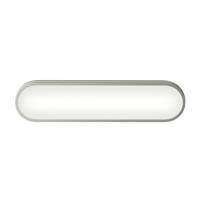 Kichler Daines 18.75in 1-Light LED Bath Bar | Modern Brushed Nickel and White Glass | Bathroom Vanity & Hallway | 18.75 x 4.75 in | Model 55246NILED