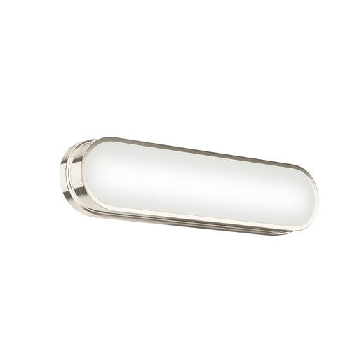 Kichler Daines 18.75in 1-Light LED Bath Bar | Modern Polished Nickel and White Glass | Bathroom Vanity & Dressing Area | Model 55246PNLED