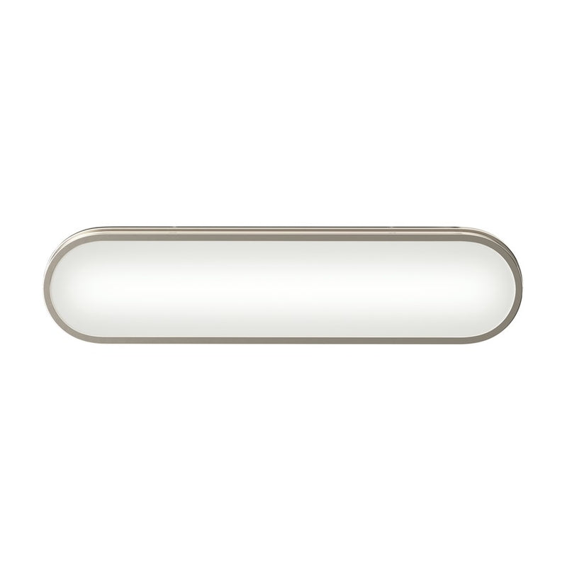 Kichler Daines 18.75in 1-Light LED Bath Bar | Modern Polished Nickel and White Glass | Bathroom Vanity & Dressing Area | Model 55246PNLED