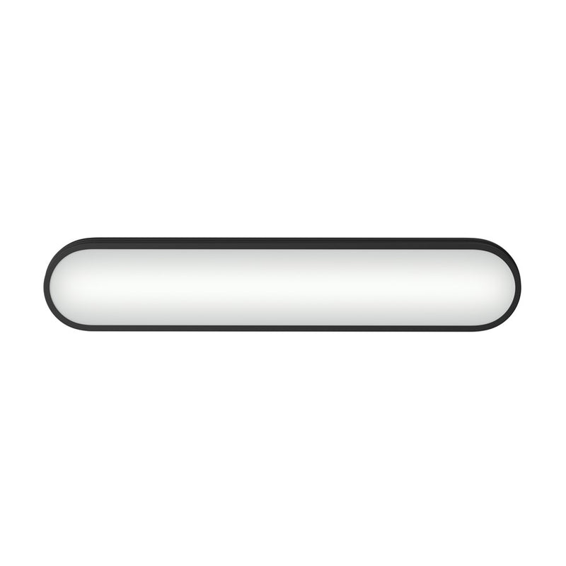Kichler Daines 24.75in 1-Light LED Bath Bar | Modern Black Aluminum and White Glass | Bathroom Vanity | 24.75 x 4.75 x 2.5 in | Model 55247BKLED