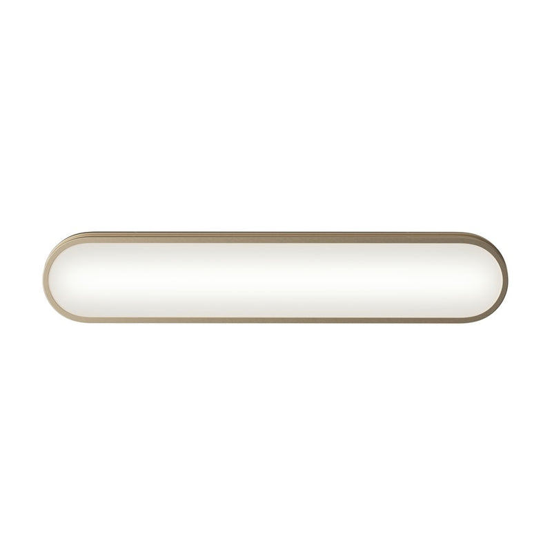 Kichler Daines 24.75in 1-Light LED Bath Bar | Modern Champagne Bronze and White Glass | Bathroom Vanity | 24.75 x 4.75 x 2.5 in | Model 55247CPZLED