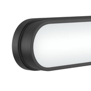Kichler Daines 32in 1-Light LED Bath Bar | Modern Black and White Glass | Bathroom Vanity & Damp Location | 32.75 x 4.75 in | Model 55248BKLED